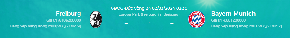 Nhận định bóng đá Freiburg vs Bayern, 02h30 ngày 2/3 Bongdalu ⭐ Tỷ số bóng đá và kết quả bóng đá - Bongdalu vip
